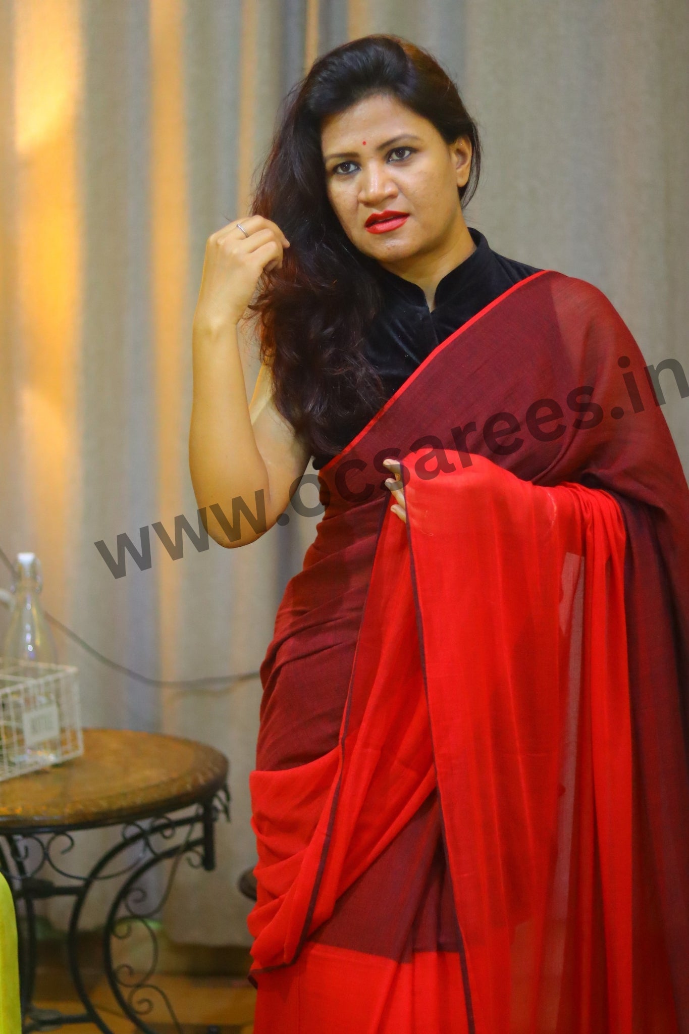 Reshmi ( two colour mul cotton saree)