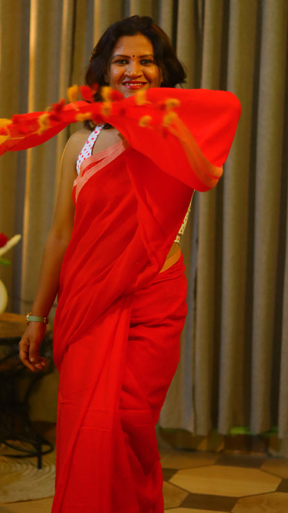 Imperial red saree