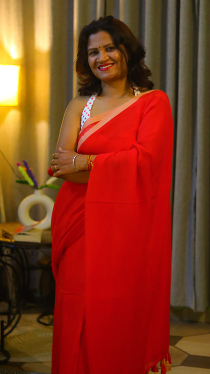 Imperial red saree