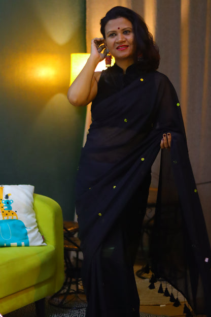 Dark night chumki saree