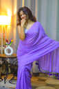 French purple chumki saree