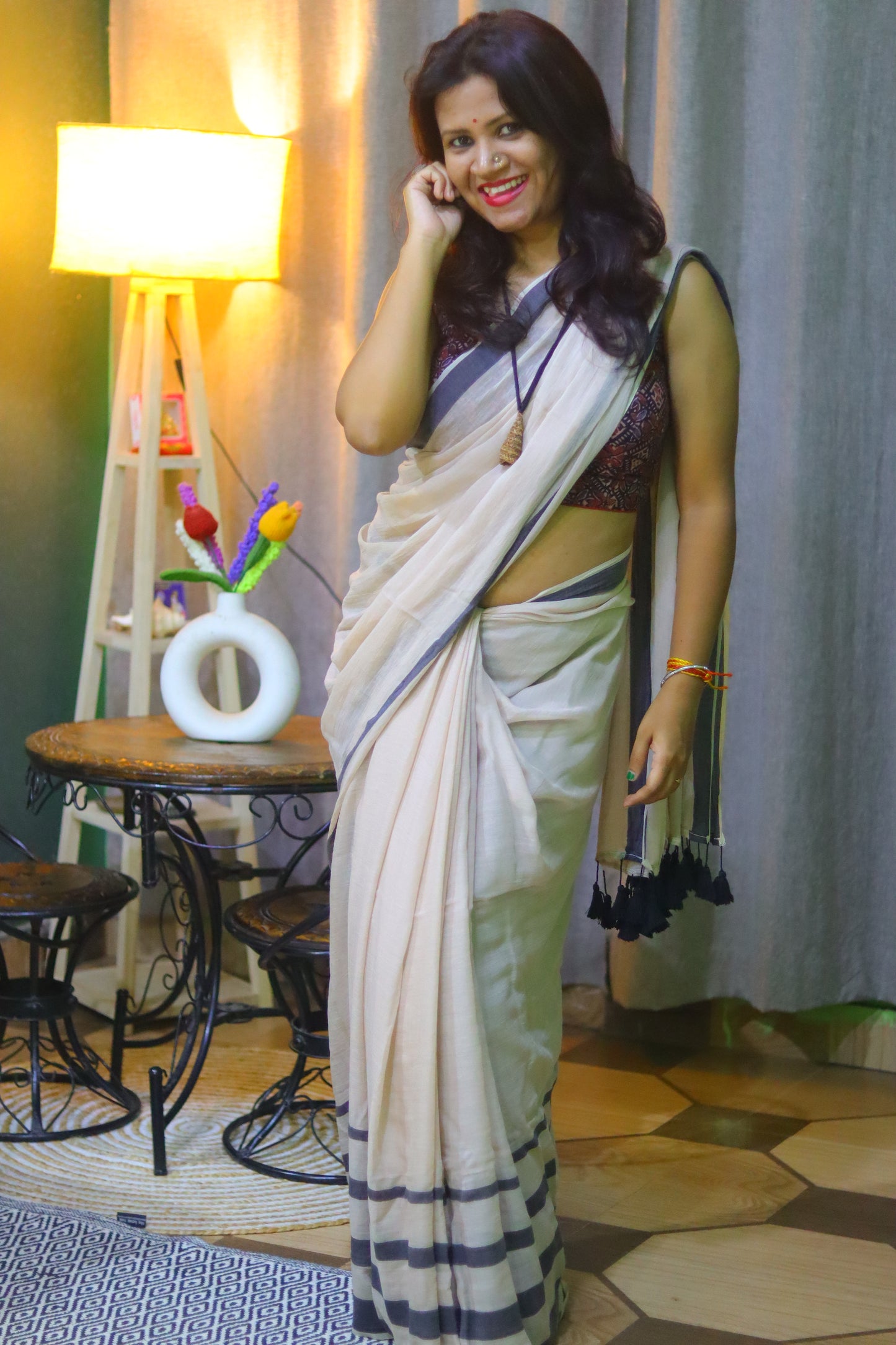 White dove saree