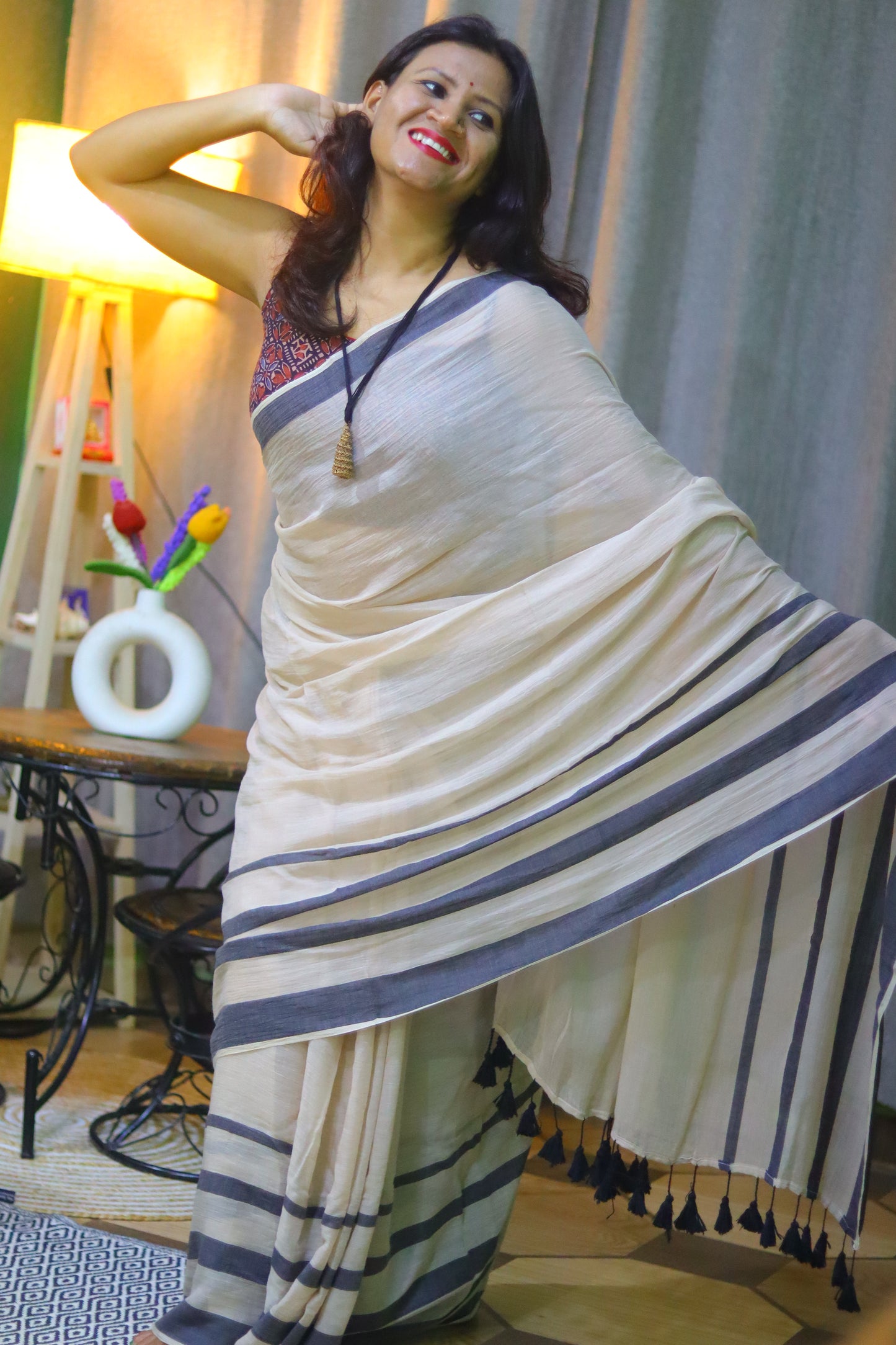 White dove saree