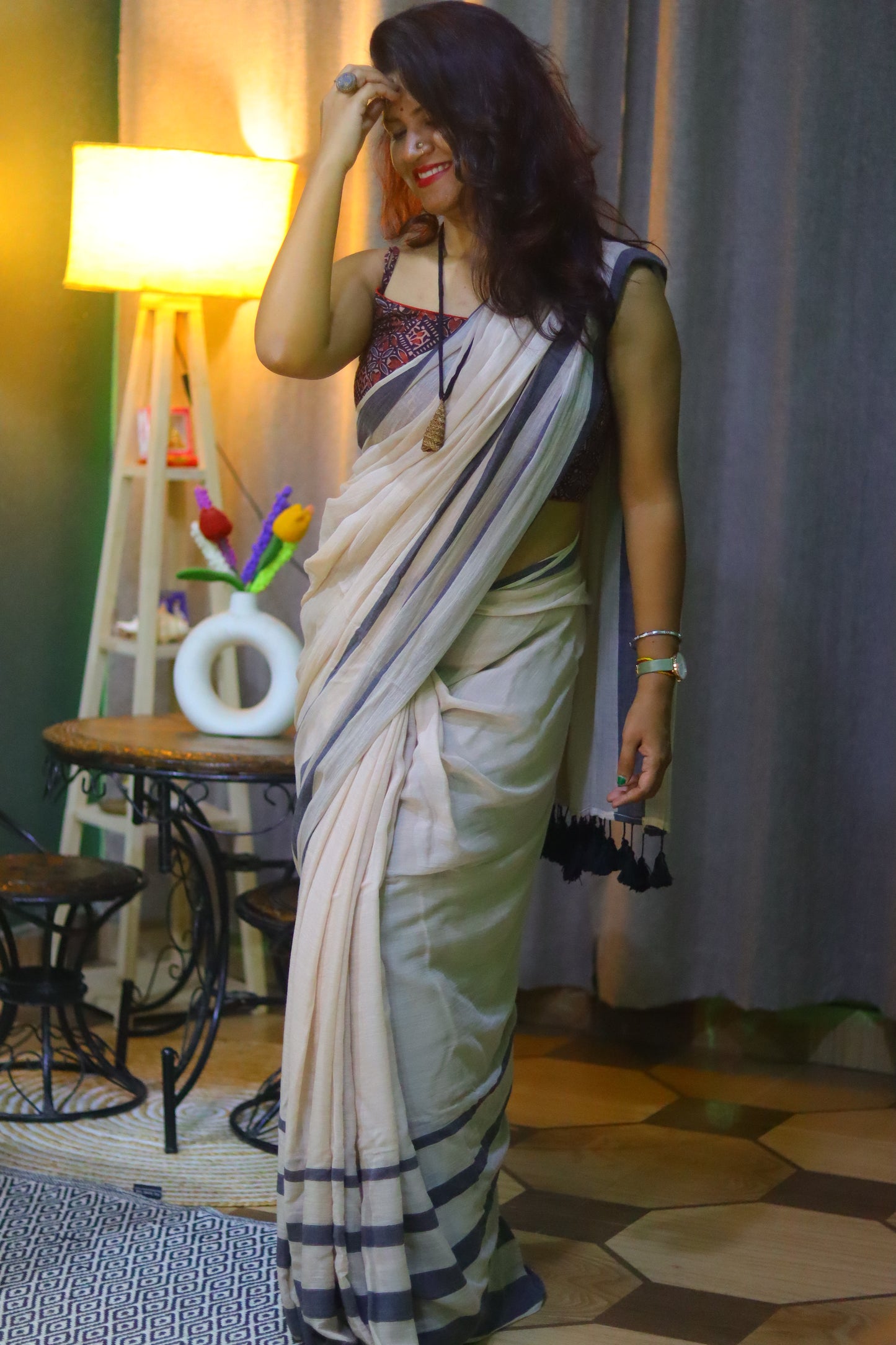 White dove saree