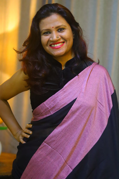 Black n purple sari