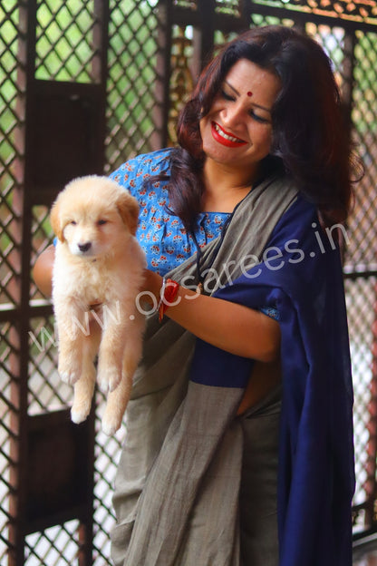 Neel dhundh ( grey and blue saree)