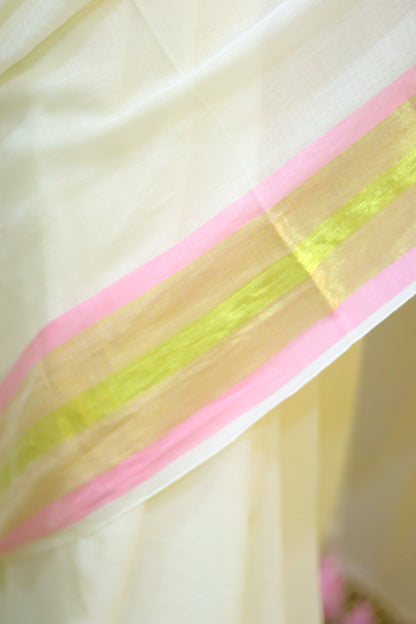Pink sky (south indian mul cotton)