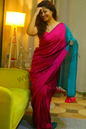 Shayari (pink and blue cotton blend saree)