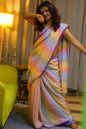 Jashn- linen stripes saree