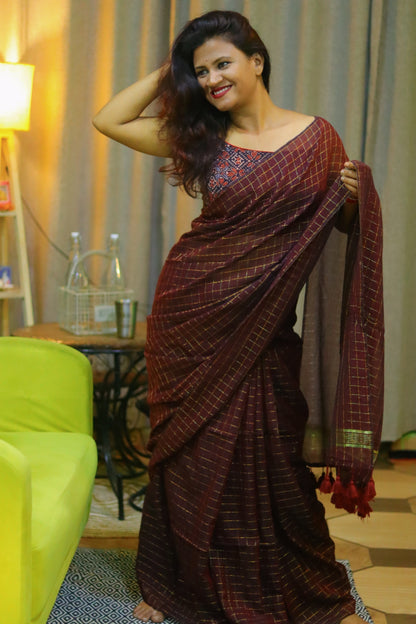 Kavyanjali (zari mul cotton saree)
